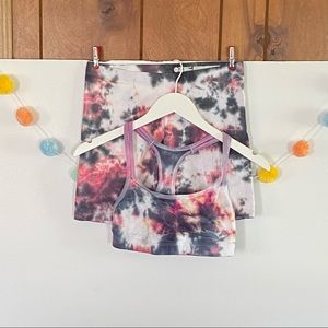 Tie Dye Custom Sports Bra Biker Shorts Set
